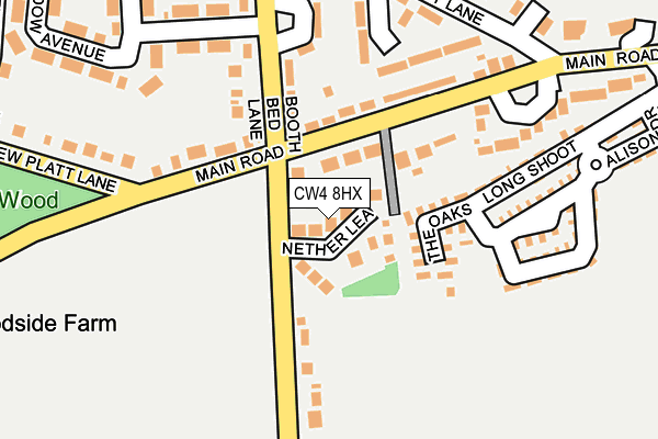 CW4 8HX map - OS OpenMap – Local (Ordnance Survey) CW4 8HX map - OS OpenMap – Local (Ordnance Survey)