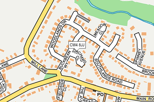 CW4 8JJ map - OS OpenMap – Local (Ordnance Survey) CW4 8JJ map - OS OpenMap – Local (Ordnance Survey)