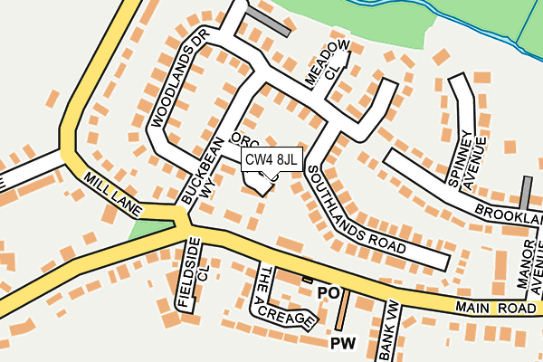 CW4 8JL map - OS OpenMap – Local (Ordnance Survey) CW4 8JL map - OS OpenMap – Local (Ordnance Survey)