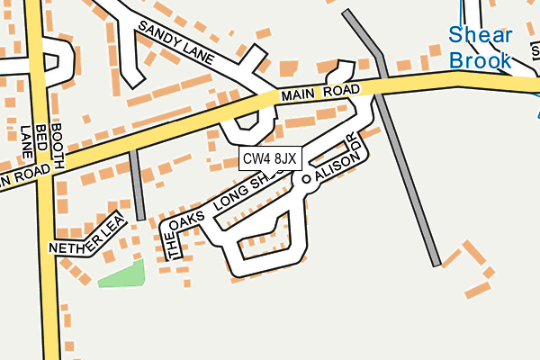 CW4 8JX map - OS OpenMap – Local (Ordnance Survey) CW4 8JX map - OS OpenMap – Local (Ordnance Survey)