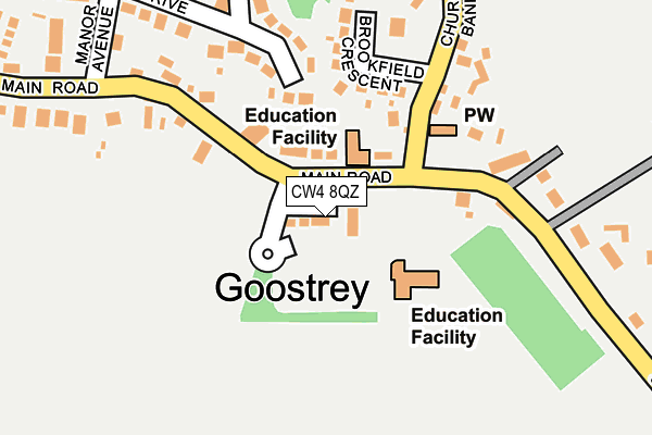 CW4 8QZ map - OS OpenMap – Local (Ordnance Survey) CW4 8QZ map - OS OpenMap – Local (Ordnance Survey)