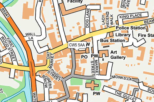 CW5 5AA map - OS OpenMap – Local (Ordnance Survey) CW5 5AA map - OS OpenMap – Local (Ordnance Survey)