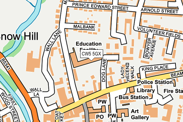 CW5 5GX map - OS OpenMap – Local (Ordnance Survey) CW5 5GX map - OS OpenMap – Local (Ordnance Survey)