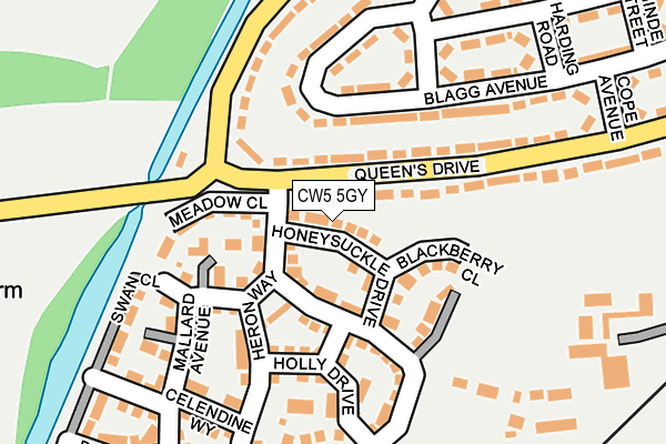 CW5 5GY map - OS OpenMap – Local (Ordnance Survey) CW5 5GY map - OS OpenMap – Local (Ordnance Survey)