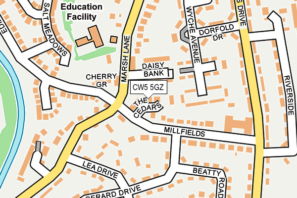 CW5 5GZ map - OS OpenMap – Local (Ordnance Survey)