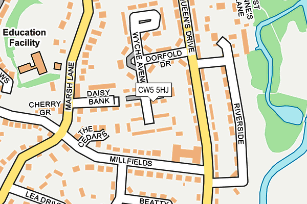 CW5 5HJ map - OS OpenMap – Local (Ordnance Survey) CW5 5HJ map - OS OpenMap – Local (Ordnance Survey)
