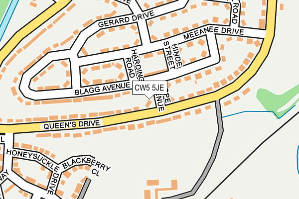 CW5 5JE map - OS OpenMap – Local (Ordnance Survey) CW5 5JE map - OS OpenMap – Local (Ordnance Survey)