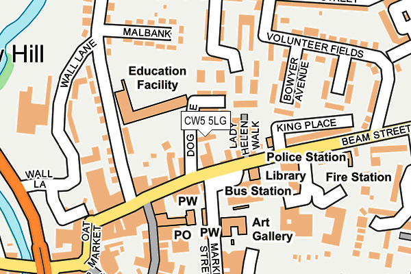 CW5 5LG map - OS OpenMap – Local (Ordnance Survey) CW5 5LG map - OS OpenMap – Local (Ordnance Survey)