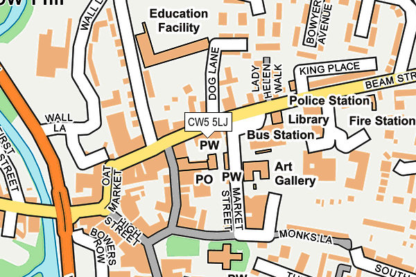 CW5 5LJ map - OS OpenMap – Local (Ordnance Survey) CW5 5LJ map - OS OpenMap – Local (Ordnance Survey)