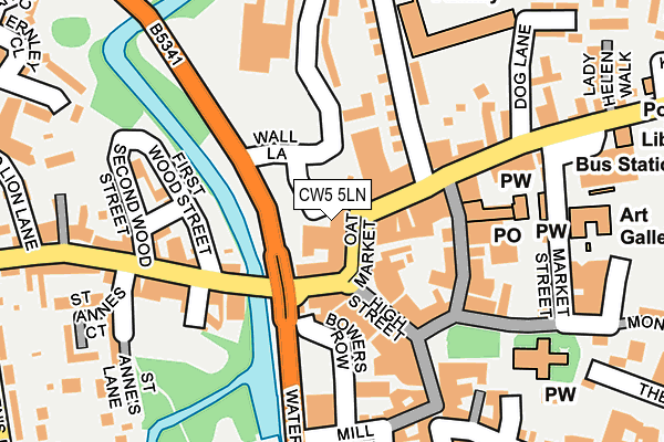 CW5 5LN map - OS OpenMap – Local (Ordnance Survey) CW5 5LN map - OS OpenMap – Local (Ordnance Survey)