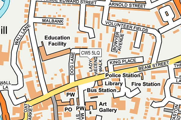 CW5 5LQ map - OS OpenMap – Local (Ordnance Survey) CW5 5LQ map - OS OpenMap – Local (Ordnance Survey)