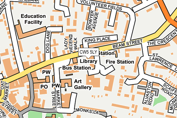 CW5 5LY map - OS OpenMap – Local (Ordnance Survey) CW5 5LY map - OS OpenMap – Local (Ordnance Survey)