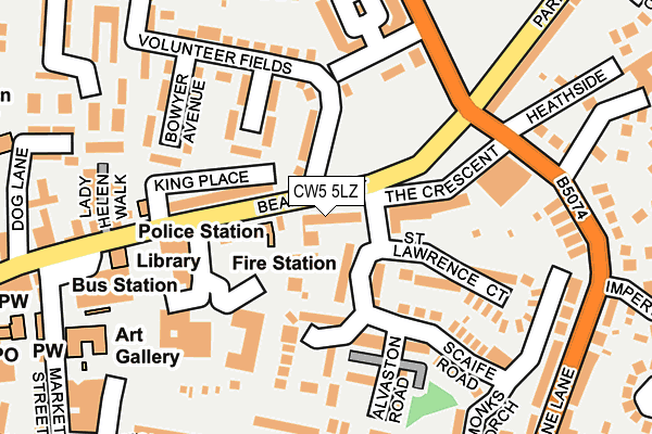 CW5 5LZ map - OS OpenMap – Local (Ordnance Survey) CW5 5LZ map - OS OpenMap – Local (Ordnance Survey)