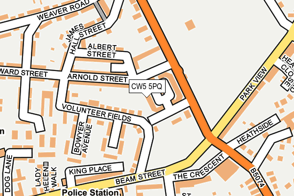 CW5 5PQ map - OS OpenMap – Local (Ordnance Survey) CW5 5PQ map - OS OpenMap – Local (Ordnance Survey)