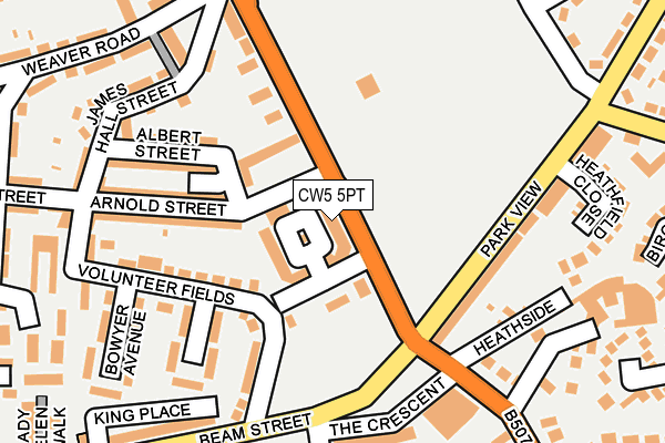 CW5 5PT map - OS OpenMap – Local (Ordnance Survey) CW5 5PT map - OS OpenMap – Local (Ordnance Survey)