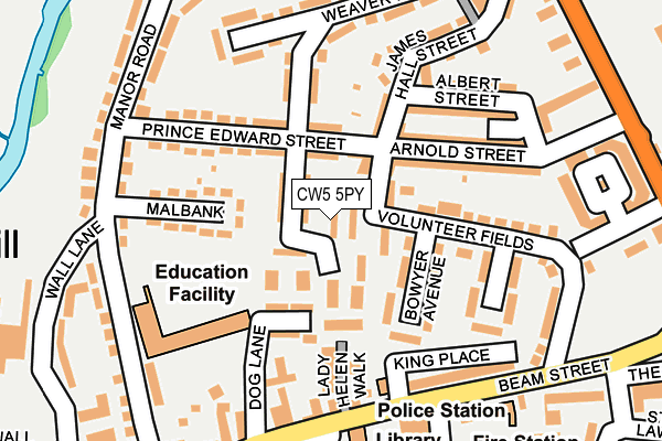 CW5 5PY map - OS OpenMap – Local (Ordnance Survey) CW5 5PY map - OS OpenMap – Local (Ordnance Survey)