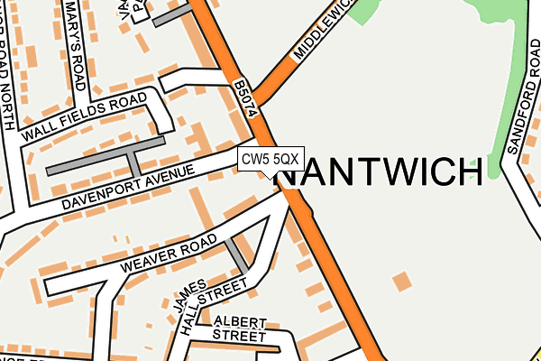 CW5 5QX map - OS OpenMap – Local (Ordnance Survey)