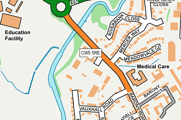 CW5 5RE map - OS OpenMap – Local (Ordnance Survey) CW5 5RE map - OS OpenMap – Local (Ordnance Survey)