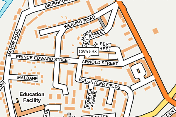 CW5 5SX map - OS OpenMap – Local (Ordnance Survey) CW5 5SX map - OS OpenMap – Local (Ordnance Survey)
