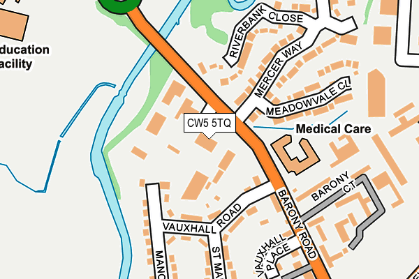 CW5 5TQ map - OS OpenMap – Local (Ordnance Survey) CW5 5TQ map - OS OpenMap – Local (Ordnance Survey)