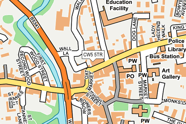 CW5 5TR map - OS OpenMap – Local (Ordnance Survey) CW5 5TR map - OS OpenMap – Local (Ordnance Survey)