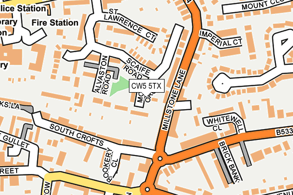 CW5 5TX map - OS OpenMap – Local (Ordnance Survey) CW5 5TX map - OS OpenMap – Local (Ordnance Survey)
