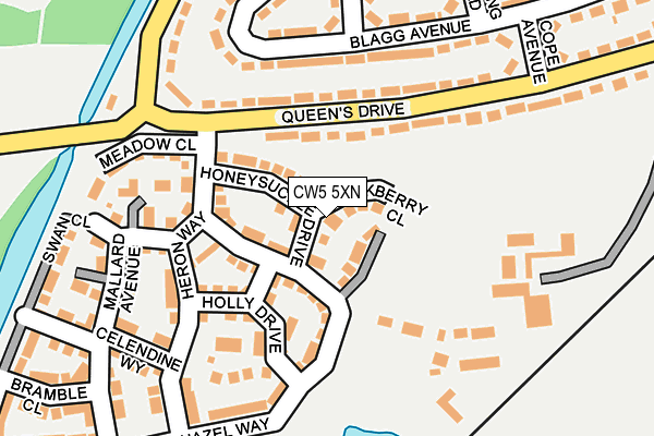 CW5 5XN map - OS OpenMap – Local (Ordnance Survey) CW5 5XN map - OS OpenMap – Local (Ordnance Survey)