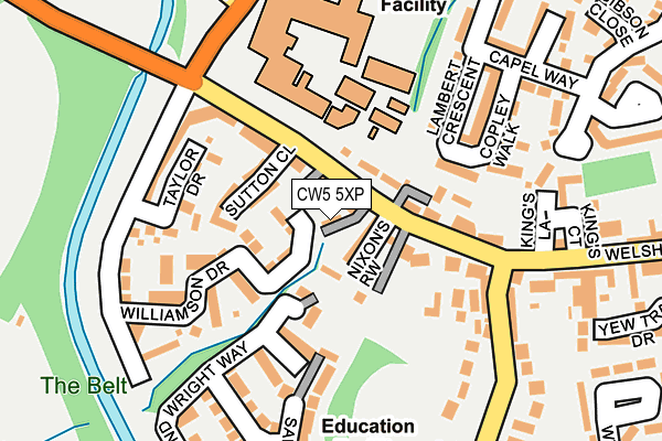 CW5 5XP map - OS OpenMap – Local (Ordnance Survey) CW5 5XP map - OS OpenMap – Local (Ordnance Survey)
