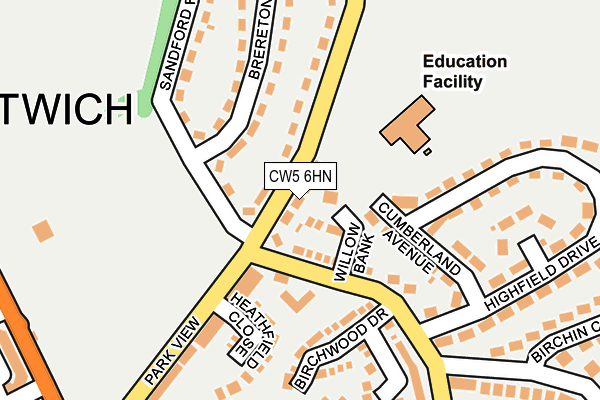 CW5 6HN map - OS OpenMap – Local (Ordnance Survey) CW5 6HN map - OS OpenMap – Local (Ordnance Survey)