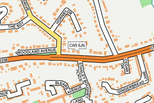 CW5 6JN map - OS OpenMap – Local (Ordnance Survey)