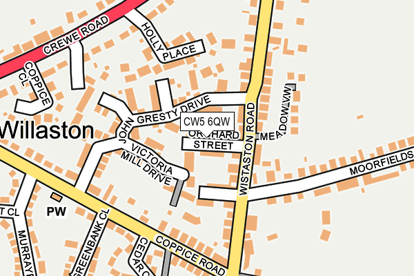 CW5 6QW map - OS OpenMap – Local (Ordnance Survey) CW5 6QW map - OS OpenMap – Local (Ordnance Survey)