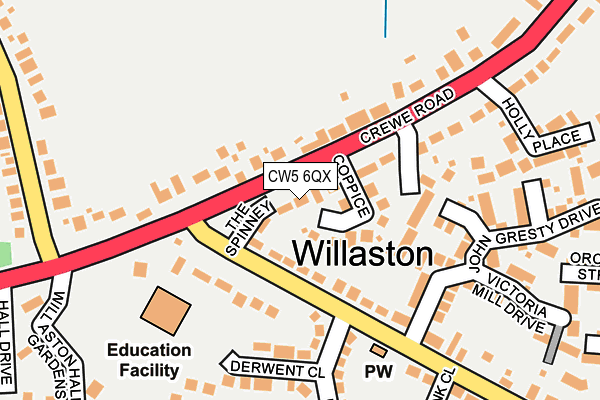 CW5 6QX map - OS OpenMap – Local (Ordnance Survey) CW5 6QX map - OS OpenMap – Local (Ordnance Survey)