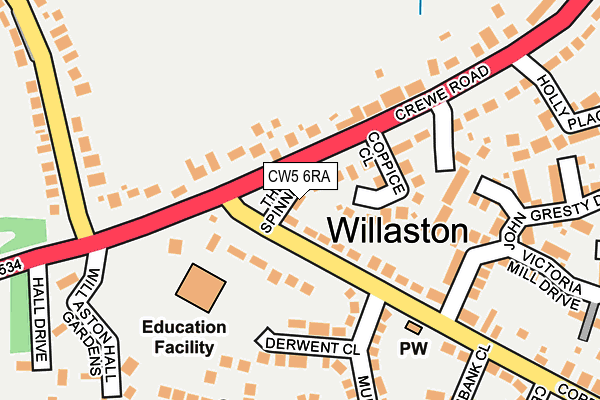 CW5 6RA map - OS OpenMap – Local (Ordnance Survey) CW5 6RA map - OS OpenMap – Local (Ordnance Survey)