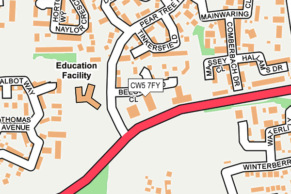 CW5 7FY map - OS OpenMap – Local (Ordnance Survey) CW5 7FY map - OS OpenMap – Local (Ordnance Survey)