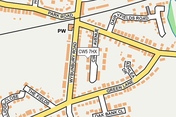 CW5 7HX map - OS OpenMap – Local (Ordnance Survey) CW5 7HX map - OS OpenMap – Local (Ordnance Survey)