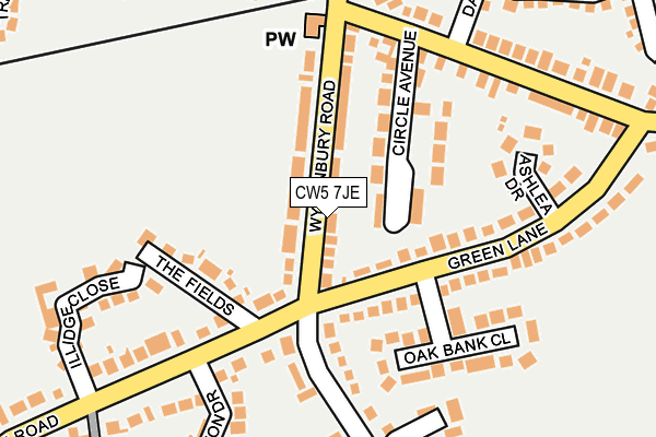 CW5 7JE map - OS OpenMap – Local (Ordnance Survey) CW5 7JE map - OS OpenMap – Local (Ordnance Survey)