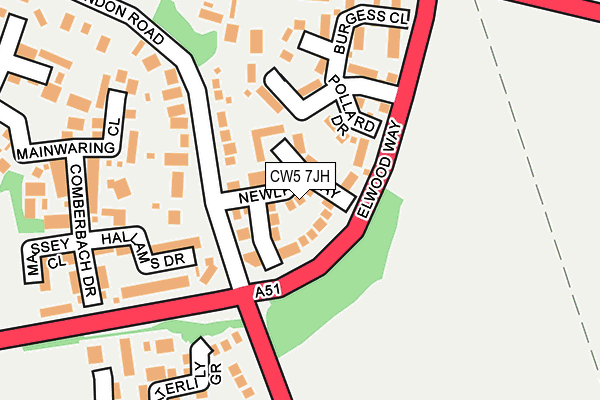 CW5 7JH map - OS OpenMap – Local (Ordnance Survey) CW5 7JH map - OS OpenMap – Local (Ordnance Survey)