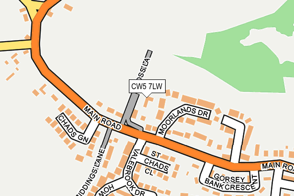 CW5 7LW map - OS OpenMap – Local (Ordnance Survey) CW5 7LW map - OS OpenMap – Local (Ordnance Survey)