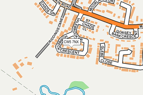 CW5 7NX map - OS OpenMap – Local (Ordnance Survey) CW5 7NX map - OS OpenMap – Local (Ordnance Survey)