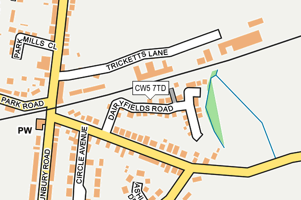 CW5 7TD map - OS OpenMap – Local (Ordnance Survey) CW5 7TD map - OS OpenMap – Local (Ordnance Survey)