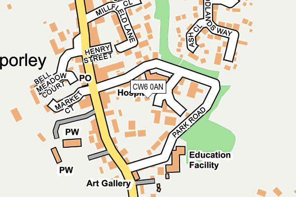 CW6 0AN map - OS OpenMap – Local (Ordnance Survey) CW6 0AN map - OS OpenMap – Local (Ordnance Survey)