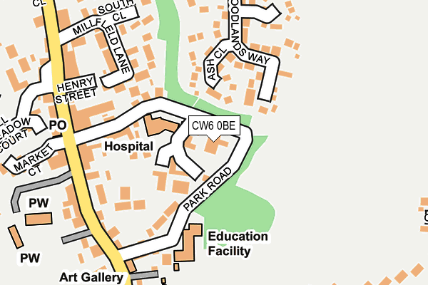 CW6 0BE map - OS OpenMap – Local (Ordnance Survey) CW6 0BE map - OS OpenMap – Local (Ordnance Survey)