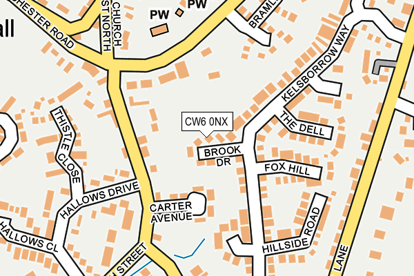 CW6 0NX map - OS OpenMap – Local (Ordnance Survey) CW6 0NX map - OS OpenMap – Local (Ordnance Survey)
