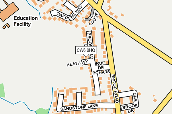 CW6 9HQ map - OS OpenMap – Local (Ordnance Survey) CW6 9HQ map - OS OpenMap – Local (Ordnance Survey)