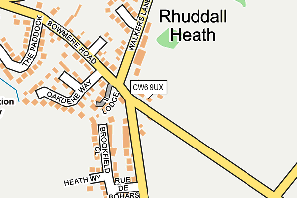 CW6 9UX map - OS OpenMap – Local (Ordnance Survey) CW6 9UX map - OS OpenMap – Local (Ordnance Survey)