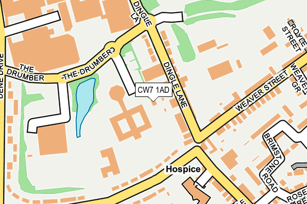 CW7 1AD map - OS OpenMap – Local (Ordnance Survey) CW7 1AD map - OS OpenMap – Local (Ordnance Survey)
