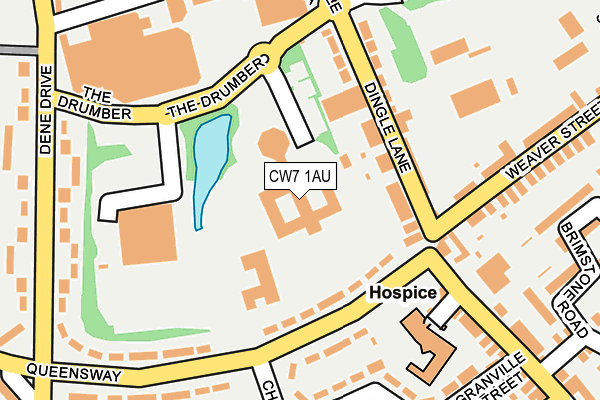 CW7 1AU map - OS OpenMap – Local (Ordnance Survey) CW7 1AU map - OS OpenMap – Local (Ordnance Survey)