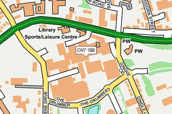 CW7 1BB map - OS OpenMap – Local (Ordnance Survey) CW7 1BB map - OS OpenMap – Local (Ordnance Survey)