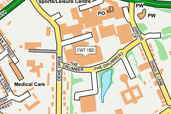 CW7 1BD map - OS OpenMap – Local (Ordnance Survey) CW7 1BD map - OS OpenMap – Local (Ordnance Survey)