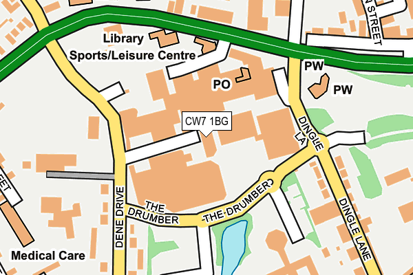 CW7 1BG map - OS OpenMap – Local (Ordnance Survey) CW7 1BG map - OS OpenMap – Local (Ordnance Survey)